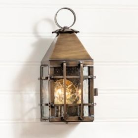 Barn Outdoor Wall Light in Solid Weathered Brass - 3 Light