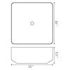 Basin Ceramic Square Black 15"x15"x5.3"
