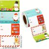 500pcs/Roll Self-Adhesive Christmas Tags with Santa Claus Design for Holiday Gift Decorations