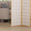 4 Panel Oriental Shoji Screen / Room Divider, Natural