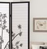 Roundhill 3-Panel Oriental Shoji Screen/Room Divider, Black