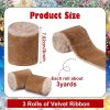 Velvet Ribbon for Gift Wrapping, Handmade Fringe Ribbons for Christmas Decorations
